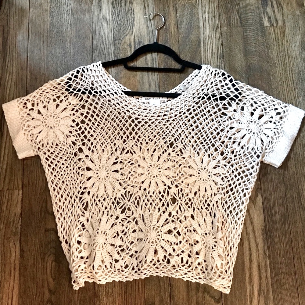 Crochet Knitted Floral Cover-up/Top